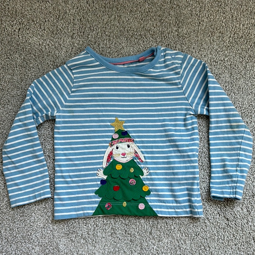 Mini Boden Christmas Bunny Shirt 12-18m Please see photos